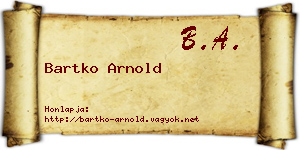 Bartko Arnold névjegykártya